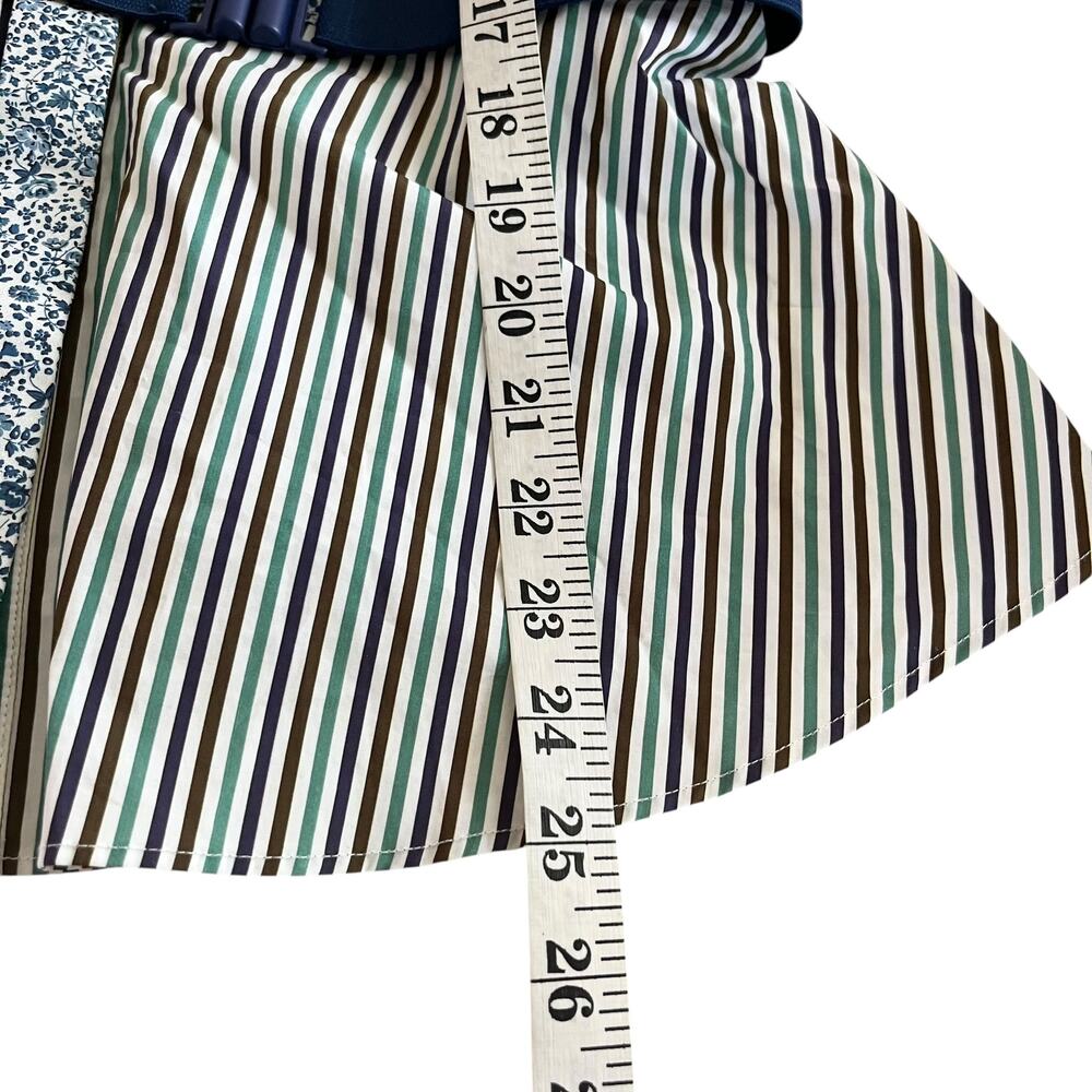 Silvia Tcherassi Celestia Belted Puff Sleeve Striped White Blue Blouse Size M - Picture 14 of 16